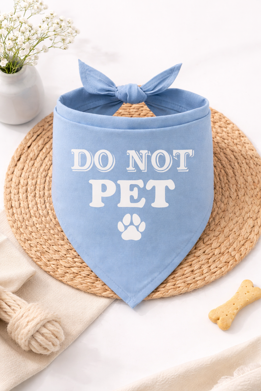 CUSTOM Do Not Pet Dog Bandana Baby Blue Dog Bandana