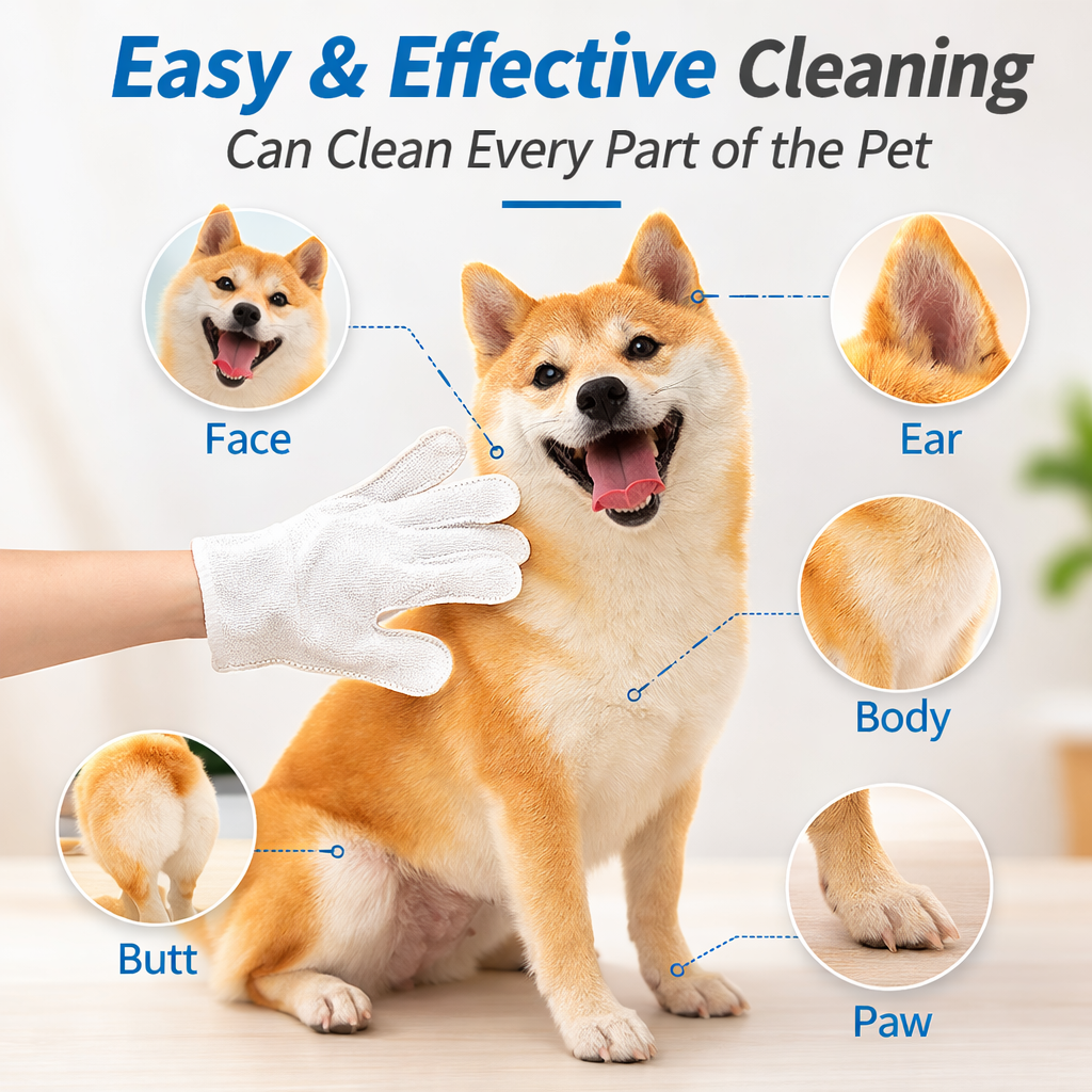 Pet Cleaning Gloves & Wipes