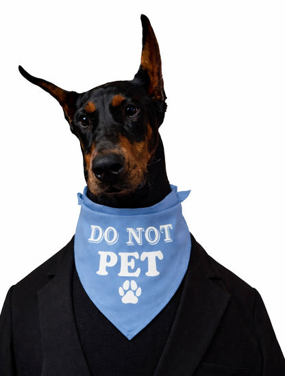 CUSTOM Do Not Pet Dog Bandana Baby Blue Dog Bandana
